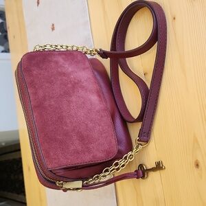 Fossil Aria Cabernet Small Crossbody Shoulder Bag